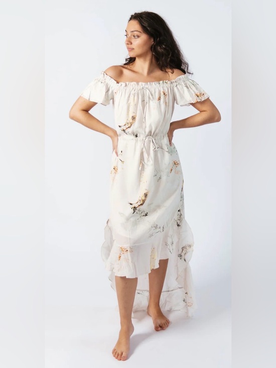 Tribe Kelley Dresses & Skirts - Tribe Kelley Women's High low Dawn Dress - White Floral - Medium